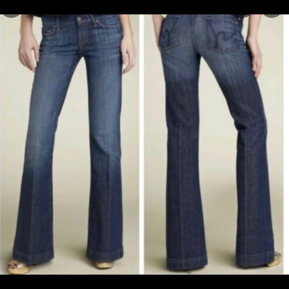 Citizen of Humanity Faye Low Waist Full Leg Jeans, Size 28